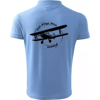 Pánská košile Still Plays With Planes - Polokošile pánská Pique Polo 203 - 5XL ( Pyžamově modrá )