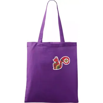Nákupní taška Folklor na prsu veverka - Taška bavlněná - 42 x 38 cm ( Fialová )