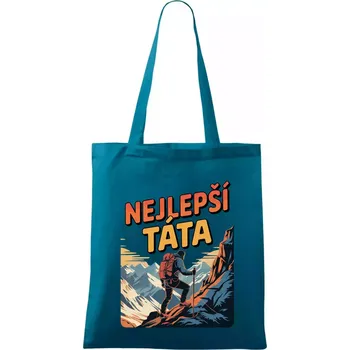 Nejlepší táta - horolezec - Taška bavlněná - 42 x 38 cm ( Petrolejová )