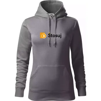 Dámská mikina Štosuj - Logo na prsou - Mikina dámská Cape s kapucí - L ( Ocelově šedá )