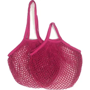 Nákupní taška Nákupní síťová taška z bavlny | ekologická taška, nákupní taška - Žhavá růžová 17 , D-25x35x38cm