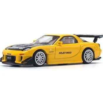 autíčko Mazda RX-7 (FD3S) RE-Amemiya žlutá 1:64 - POP RACE Mazda RX-7 - kovový model auta 1/64