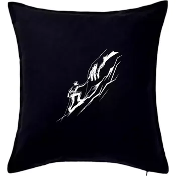 Polštář Horolezec ruka - kresba - Polštář 50x50 - 50x50 - Pouze potah ( Černá )