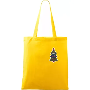Folklor na prsu vánoční stromek - Taška bavlněná - 42 x 38 cm ( Žlutá )