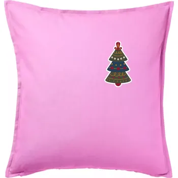 Polštář Folklor na prsu vánoční stromek - Polštář 50x50 - 50x50 - Pouze potah ( Růžová )