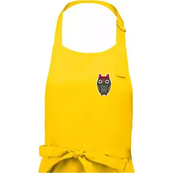 Kuchyňská zástěra Folklor na prsu sova - Pánská zástěra na vaření - Univerzální velikost ( Žlutá )
