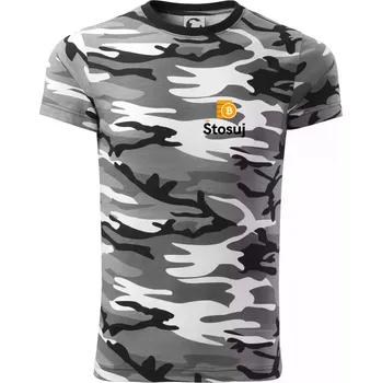 Pánské tričko Štosuj - Logo jen na prsu - Army CAMOUFLAGE - XL ( Šedý maskáč )