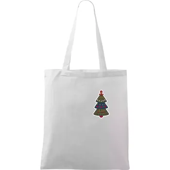 Folklor na prsu vánoční stromek - Taška bavlněná - 42 x 38 cm ( Bílá )