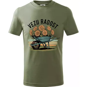 Vezu radost - kolečko - Tričko dětské bavlněné - 158 cm/12 let ( Khaki )