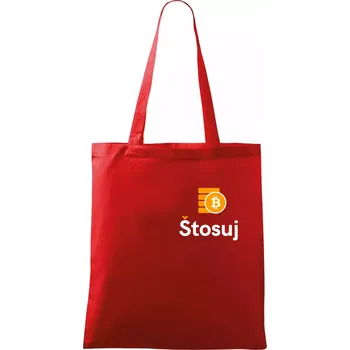 Nákupní taška Štosuj - Logo jen na prsu - Taška bavlněná - 42 x 38 cm ( Červená )