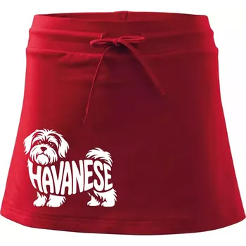 Dámská sukně Havanese nápis v těle - Sportovní sukně - two in one - M ( Červená )
