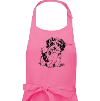 Kuchyňská zástěra Havanský psík skica - Dámská zástěra na vaření - Univerzální velikost ( Růžová )