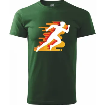 Pánské tričko Běhání - oranžový muž - Triko extra velké (5-8XL) - 6XL ( Lahvově zelená )