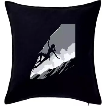 Polštář Žena na skále - Polštář 50x50 - 50x50 - Pouze potah ( Černá )