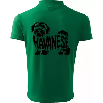 Pánská košile Havanese nápis v těle - Polokošile pánská Pique Polo 203 - 5XL ( Středně zelená )