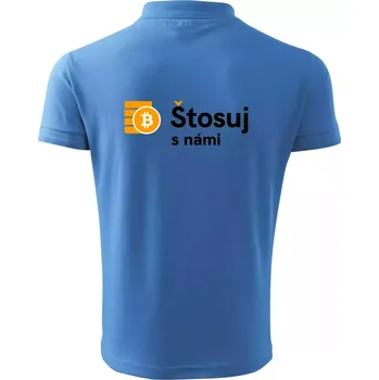 Pánská košile Štosuj s námi - logo velké - Polokošile pánská Pique Polo 203 - 4XL ( Azurově modrá )