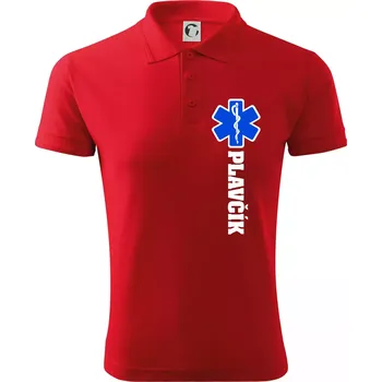 Pánská košile Hvězda života - Plavčík - Polokošile pánská Pique Polo 203 - XL ( Červená )