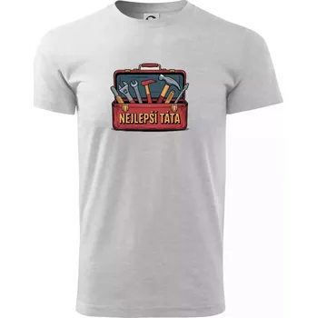 Pánské tričko Nejlepší táta - nářadí - Triko extra velké (5-8XL) - 8XL ( Světlešedý Melír )