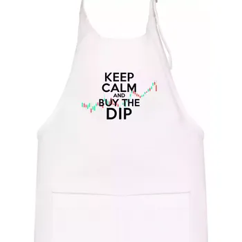 Kuchyňská zástěra Zeleno červený graf Keep Calm and Buy the Dip - Dětská zástěra na vaření - Univerzální velikost ( Bílá )