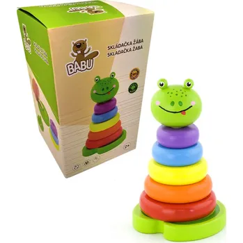 BABU - Skládačka barevné kroužky - žába