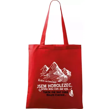 Jsem horolezec, proto lezu čím dál výš - Taška bavlněná - 42 x 38 cm ( Červená )