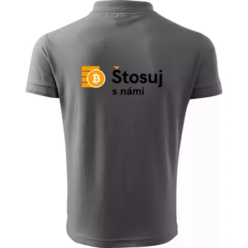 Pánská košile Štosuj s námi - logo velké - Polokošile pánská Pique Polo 203 - XL ( Ocelově šedá )