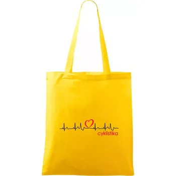 Moje srdce bije pro cyklistiku - Taška bavlněná - 42 x 38 cm ( Žlutá )