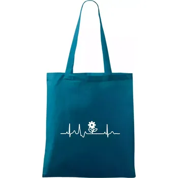 EKG zahrada - kytka - Taška bavlněná - 42 x 38 cm ( Petrolejová )