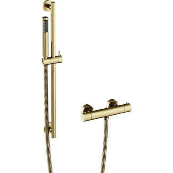 Sprchový set Nástěnný termostatický sprchový set VEO zlatá broušená (44145) HOPA