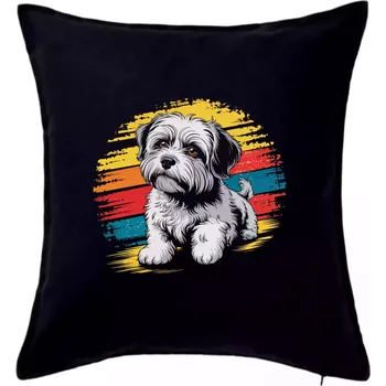 Polštář Havanský psík barevný kruh - Polštář 50x50 - 50x50 - Pouze potah ( Černá )