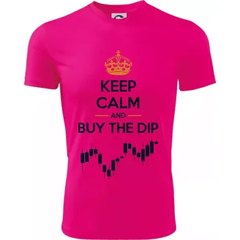 Keep Calm and Buy the Dip - koruna a graf - Dětské triko sportovní (dresovina) - 158 cm/12 let ( Neon Pink )
