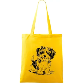 Havanský psík skica - Taška bavlněná - 42 x 38 cm ( Žlutá )