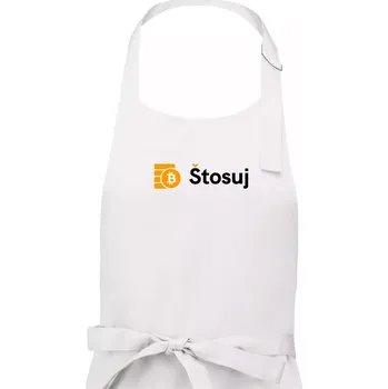 Kuchyňská zástěra Štosuj - Logo na prsou - Dámská zástěra na vaření - Univerzální velikost ( Bílá )