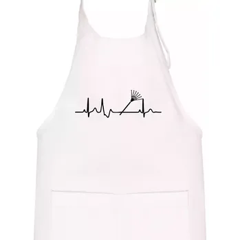 Kuchyňská zástěra EKG zahrada - hrábě - Dětská zástěra na vaření - Univerzální velikost ( Bílá )
