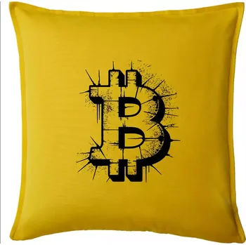 Polštář Bitcoin kresba tužku - Polštář 50x50 - 50x50 - Pouze potah ( Žlutá )