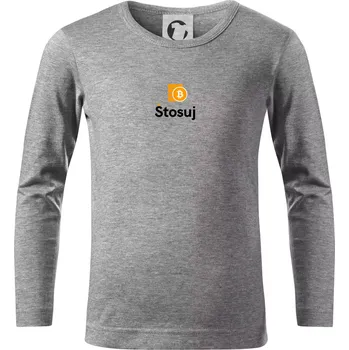 Stosuj - logo čtvercové - Triko dětské Long Sleeve - 158 cm/12 let ( Tmavě šedý melír )