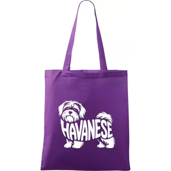 Havanese nápis v těle - Taška bavlněná - 42 x 38 cm ( Fialová )