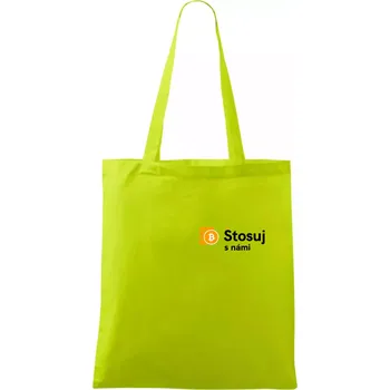 Štosuj s námi - logo na prsu - Taška bavlněná - 42 x 38 cm ( Limetková )