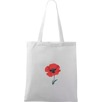 Vlčí mák kreslený velký - Taška bavlněná - 42 x 38 cm ( Bílá )