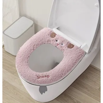 WC štětka Zateplený měkký potah na WC se zipem | koupelnový doplněk, komfortní sedák - EE1