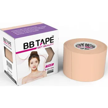 Tejpovací páska Tejpovací páska na obličej BB Tape Face, 5 cm x 5 m Béžová