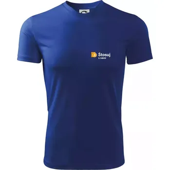 Pánské tričko Štosuj s námi - logo na prsu - Pánské triko Fantasy sportovní (dresovina) - S ( Královská modrá )