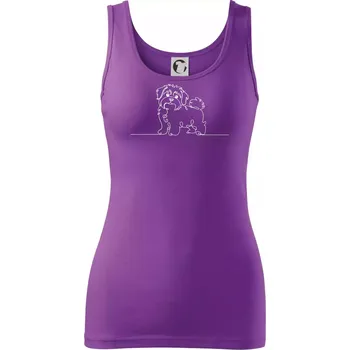 Dámské tričko Havanský psík linka jedním tahem - Dámské tílko - XL ( Fialová )