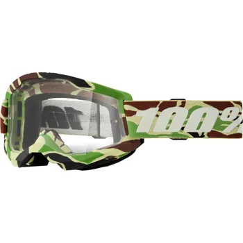 Sjezdové lyžování Brýle 100% Strata 2 War Camo/Clear Lens