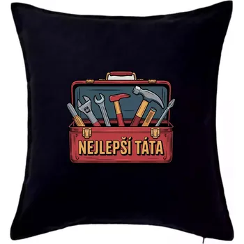 Polštář Nejlepší táta - nářadí - Polštář 50x50 - 50x50 - Včetně výplně ( Černá )