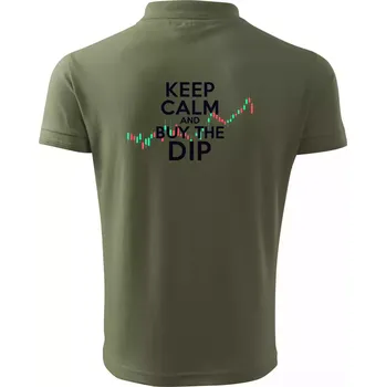 Pánská košile Zeleno červený graf Keep Calm and Buy the Dip - Polokošile pánská Pique Polo 203 - 3XL ( Khaki )