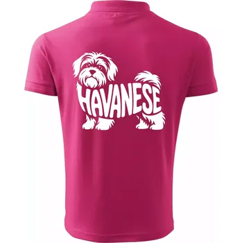 Pánská košile Havanese nápis v těle - Polokošile pánská Pique Polo 203 - 5XL ( Purpurová )