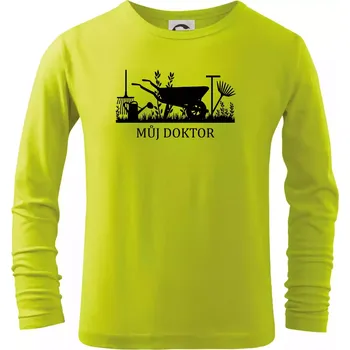 Chlapecké oblečení Můj doktor - zahrada - Triko dětské Long Sleeve - 134 cm/8 let ( Limetková )