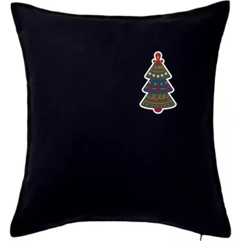 Polštář Folklor na prsu vánoční stromek - Polštář 50x50 - 50x50 - Pouze potah ( Černá )
