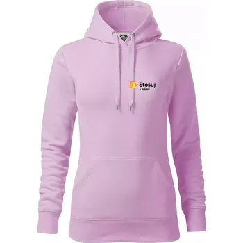 Dámská mikina Štosuj s námi - logo na prsu - Mikina dámská Cape s kapucí - 2XL ( Orchid )